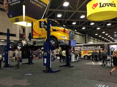 There are hundreds of trucks at GATS, but not all of them keep all four wheels on the show floor.