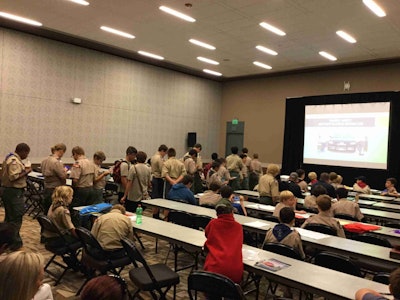 Some 75 Boy Scouts signed up to earn their trucking-related merit badges at GATS thanks to Trucker Buddies International.