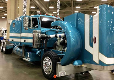 One of the many Pride and Polish trucks at GATS was this 1987 Peterbilt 359 owned by Aric Hendricks of Floydada, Texas. The Pete has a 3406B Cat engine and 10-speed transmission and four-speed auxiliary.