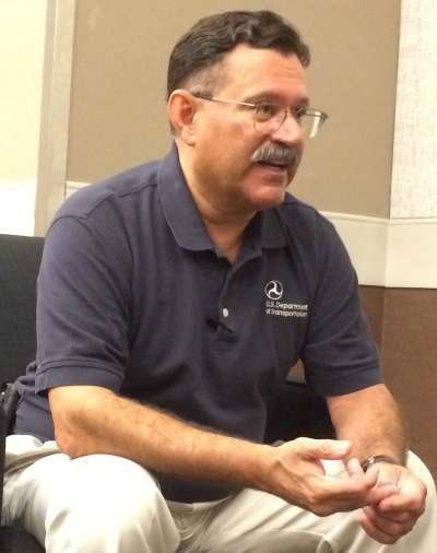 FMCSA’s Ray Martinez responds to a reporter’s question at GATS