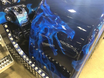 The flames on the fenders form the shape of a dragon.
