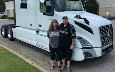 Diana Jorgensen, one of the participants in the 150 Business Challenge, and her husband, Ed, get ready to hit the road in their new truck, which is part of the Panther Premium Logistics fleet. Panther Premium Logistics is a service of ArcBest.