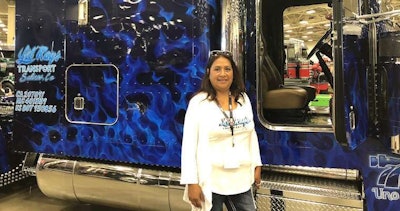 Suzanne Rodriquez designed her husband, Ray’s, work truck, “Uno Mas,” which they competed within the Pride & Polish contest at the Great American Trucking Show.