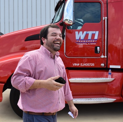 After announcing driver Liberato Lupo as the winner of the 2014 Kenworth T660, WTI Transport Vice President of Operations Josh King calls Lupo to share the good news.