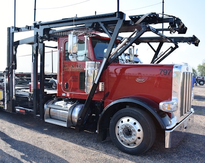 C.A.R. Transport's Peterbilt auto hauler. C.A.R. Transport is based out of Burleson, Texas.