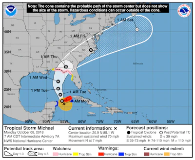 Map Hurricane Michael Path
