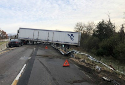 First of two accidents in the same location on I-69 Thursday. (Indiana State Police photo)