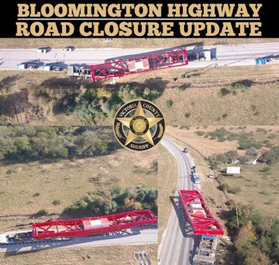 Facebook post from the Victoria County Sheriff’s Department shows the 1.8-million-pound load that shut down a Texas highway this week.