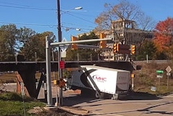box truck bridge crash