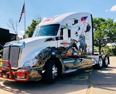 Navajo Express shared this truck photo back in July. The side reads, 'Honoring Our Nations Veterans.'