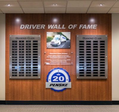 Wall of Fame at Penske geadquarters