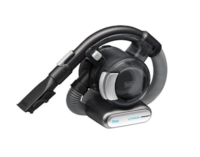 The Black+Decker Max Lithium Flex Vacuum BDH2020FL has a 4-foot flexible hose, and clip-on tools. $87 on Amazon.