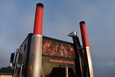 Burrell's COE features a decal on the back and the truck's name, 'Midnight Special.'