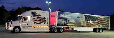 Patricia Gorman and Thomas Teddy’s Freightliner. (Image Courtesy of Thomas Teddy)