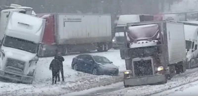 At least 16 tractor-trailers were involved in a massive chain-reaction accident Jan. 12 on westbound I-40 between Memphis and Nashville.