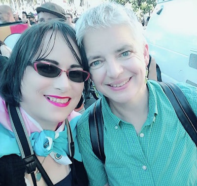 Keaira (left) was one of the drivers Anne Balay (right) spoke to for her book, “Semi Queer” (Photo courtesy of the author)