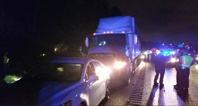 The car and truck of two men involved in a road rage incident in Nashville. (Nashville Metro Police photo)
