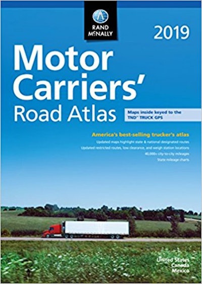 GPS devices are great, but it's always a good idea for your trucker to have a hard copy of a road atlas to reference. The 2019 Rand McNally Motor Carriers' Road Atlas is available in three formats: paperback, with laminated pages and a spiral binding, and in a larger print version. They are available from Amazon, in travel stores, and directly from Rand McNally. Prices range from $20-$70 depending on the format.