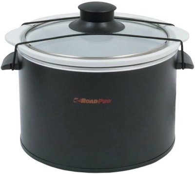 The Roadpro Slow Cooker can provide your trucker with a home-cooked meal despite them not having access to a formal kitchen. Its capacity is 1.5 quarts, which is an ideal size for someone traveling over the road solo. It has a six-foot power cord and glass lid with stretch cord to keep it secure. It's available from Amazon for around $34 and is in travel centers.