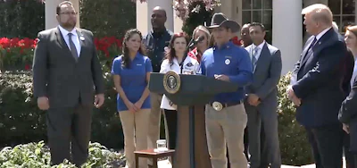 Werner driver Quinton Ward was one of several trucking industry representatives to speak at the White House. Ward also won the Transition Trucking contest.