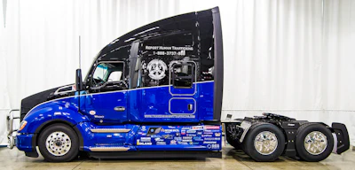 Kenworth will auction off this T680 to benefit Truckers Against Trafficking.