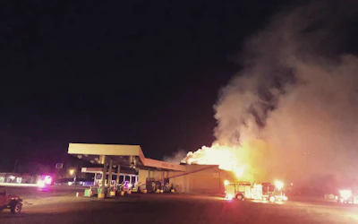 Ed’s Truck Stop and Diner in Sallisaw, Oklahoma burned today. (Beck Motor Company Facebook photo)