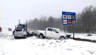One of several multi-vehicle crashes in western Michigan Tuesday, Jan. 29