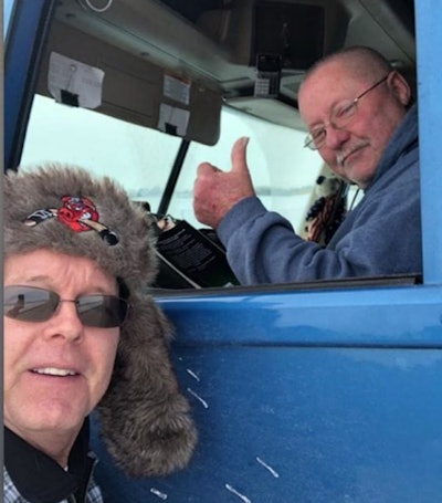 Retired trucker Jerry Bowgren delivered hot soup to stranded truckers.