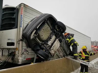 No serious injuries were reported in this collision on I-70 near Dayton, Ohio Sunday. (Bethel Township Fire Department photo)