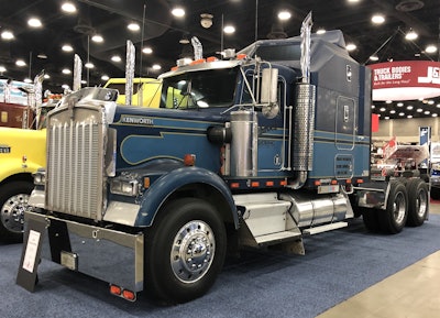 Jeff Chase's 1990 Kenworth W900A has a 60 Series Detroit engine and nine-speed transmission. Chase is from Dillsboro, Indiana.