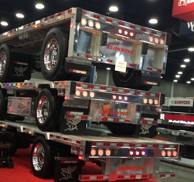 A trio of trailers at the Manac booth.