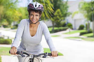 Riding a bike was one of the great joys of childhood. Riding one now that you’re older is good for your body. It moves your hips and knees and ankles, which is key to keeping them strong. You also improve your core by keeping your balance.