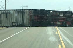 truck blown over