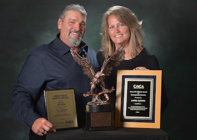 Sam and Laura Gavito of Gavito Trucking. The fleet won three awards at the annual safety banquet. (Image Courtesy of Colorado Motor Carriers Association)