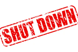 shut down sign