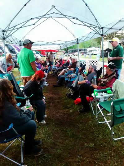 Truck drivers come together at the Annual Talladega Drivers Group lounge. (Image Courtesy of Tom Altom)