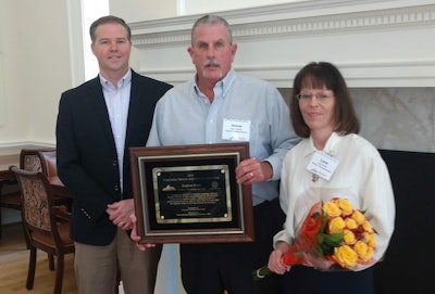 Left to right: Joby Webb with Nansemond Insurance Agency, VTA Driver of the Year winner Steve Purks, and Linda Purks. (Image Courtesy of Virginia Trucking Association)