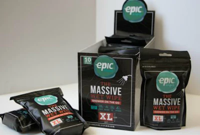 Epic Wipes available online for $25. for 10.