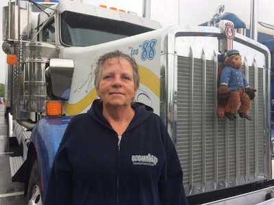 Michelle Scolari in front of her truck named “Dorothy”