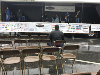 Entertainment was part of the convoy in Lancaster. So was an all-day rain.