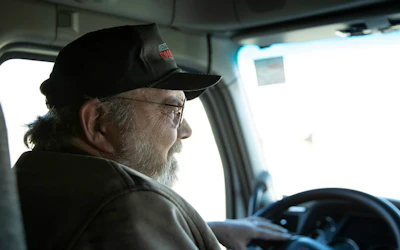 Will Beeley at the wheel (Tompkins Square photo)