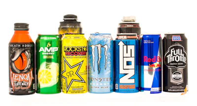 The specific brands of energy drinks used in the study were not identified.