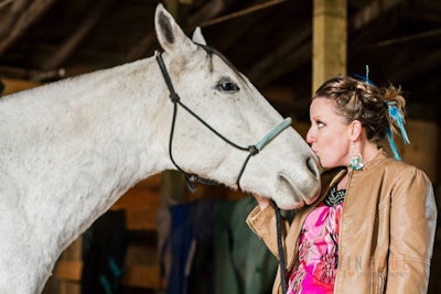 Truck driver Maggie McCaskie races horses and trains dogs in her downtime. (Image Courtesy of Maggie McCaskie)