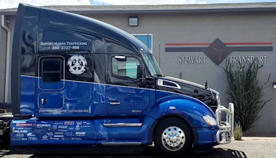 Stewart Transport was the high bidder on this Kenworth T680 to benefit Truckers Against Trafficking.