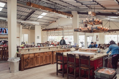 The lodge includes a full commercial kitchen where drivers can cook homemade meals.