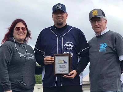 American Fast Freight driver Ryan Surian, center, won first place in Alaska's 4-axle class. (Image Courtesy of Alaska Trucking Association/Facebook)