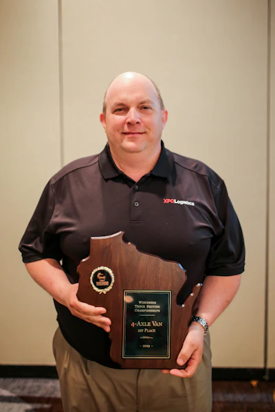 Andrew Rynearson won first place in Wisconsin's 4-axle class. (Image Courtesy of Wisconsin Motor Carriers Association)