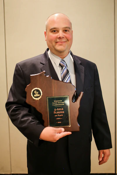 Walmart Transportation driver William Minor won first place in Wisconsin's sleeper berth class. (Image Courtesy of Wisconsin Motor Carriers Association)