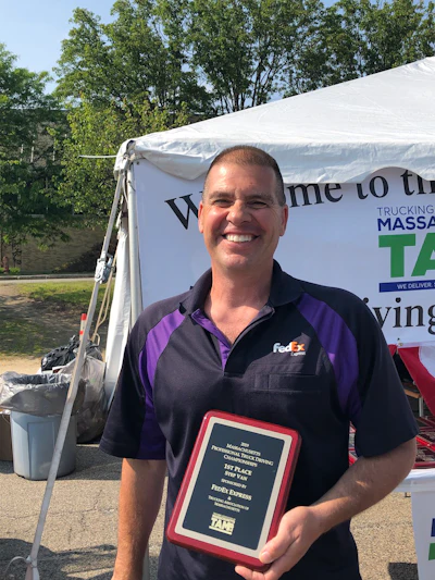 FedEx Express driver Bob Ledoux won first place in the step van class. (Image Courtesy of Trucking Association of Massachusetts)