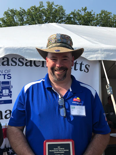 Frito-Lay driver Brian Singelais won first place in the sleeper berth class. (Image Courtesy of Trucking Association of Massachusetts)